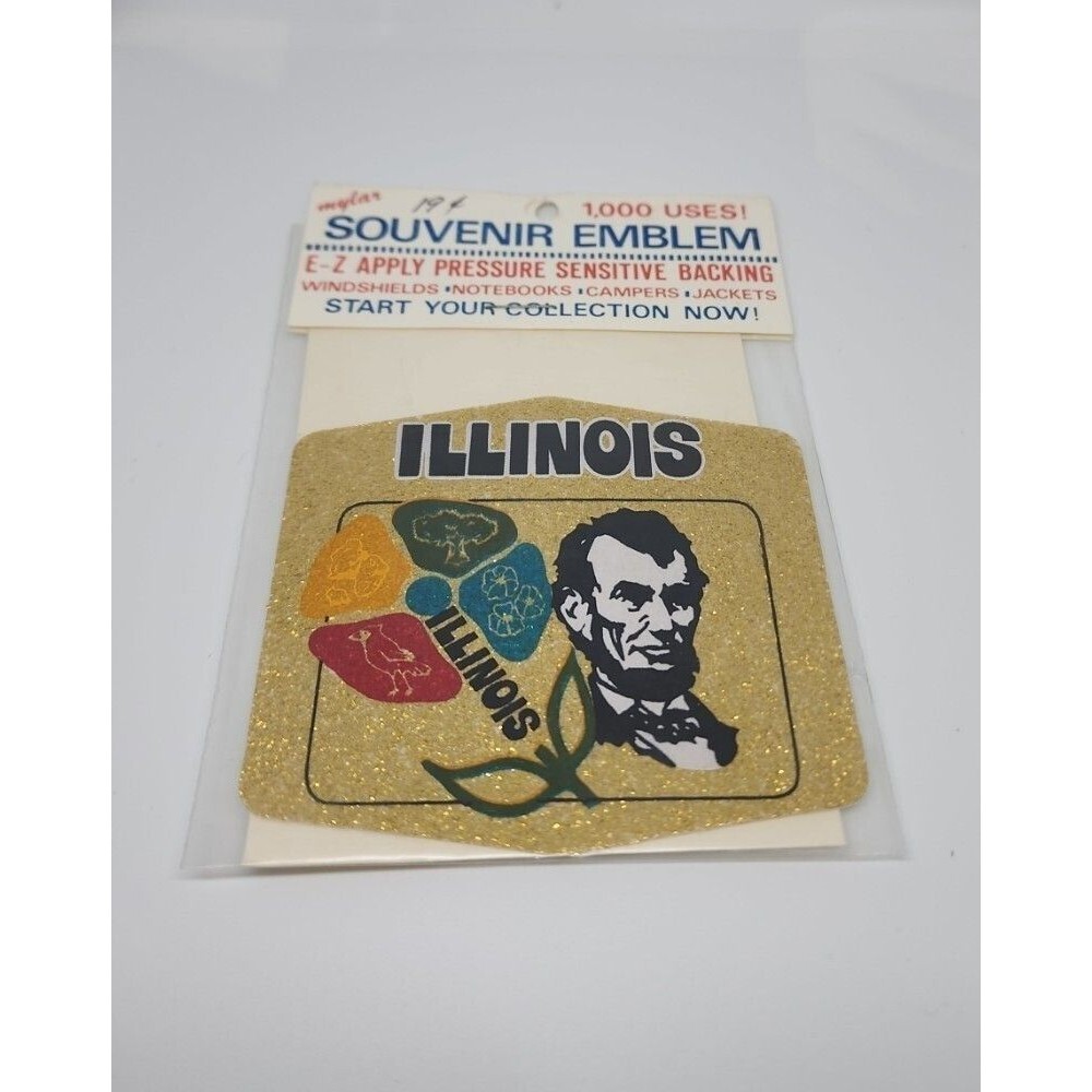 Illinois Souvenir Emblem Vintage 70's Travel Sticker